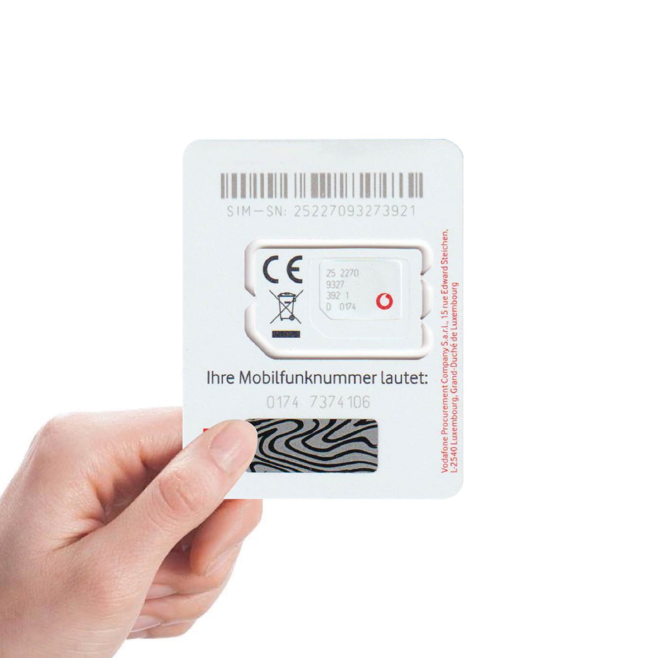 [￥180] 德国Vodafone电话卡 原生注册卡 支持WhatsApp/TikTok/Telegram 可用PIN激活(此价格仅供参考，具体价格咨询客服)
